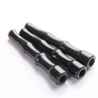 艺沁轩和田玉烟嘴青玉竹节烟具接插烟带手把玩件 附证书