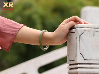 旭润珠宝 天然和田玉手镯和田玉青花籽料手镯 细圆条手镯佩戴送礼佳品